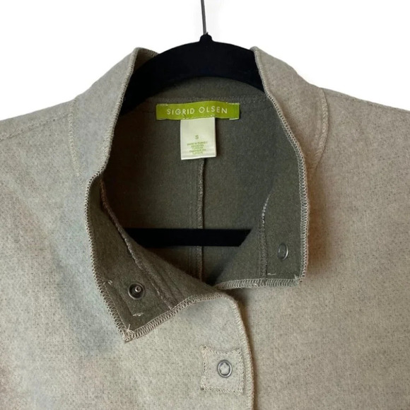 Sigrid Olsen Wool Blend Snap Up Jacket - Picture 4 of 9
